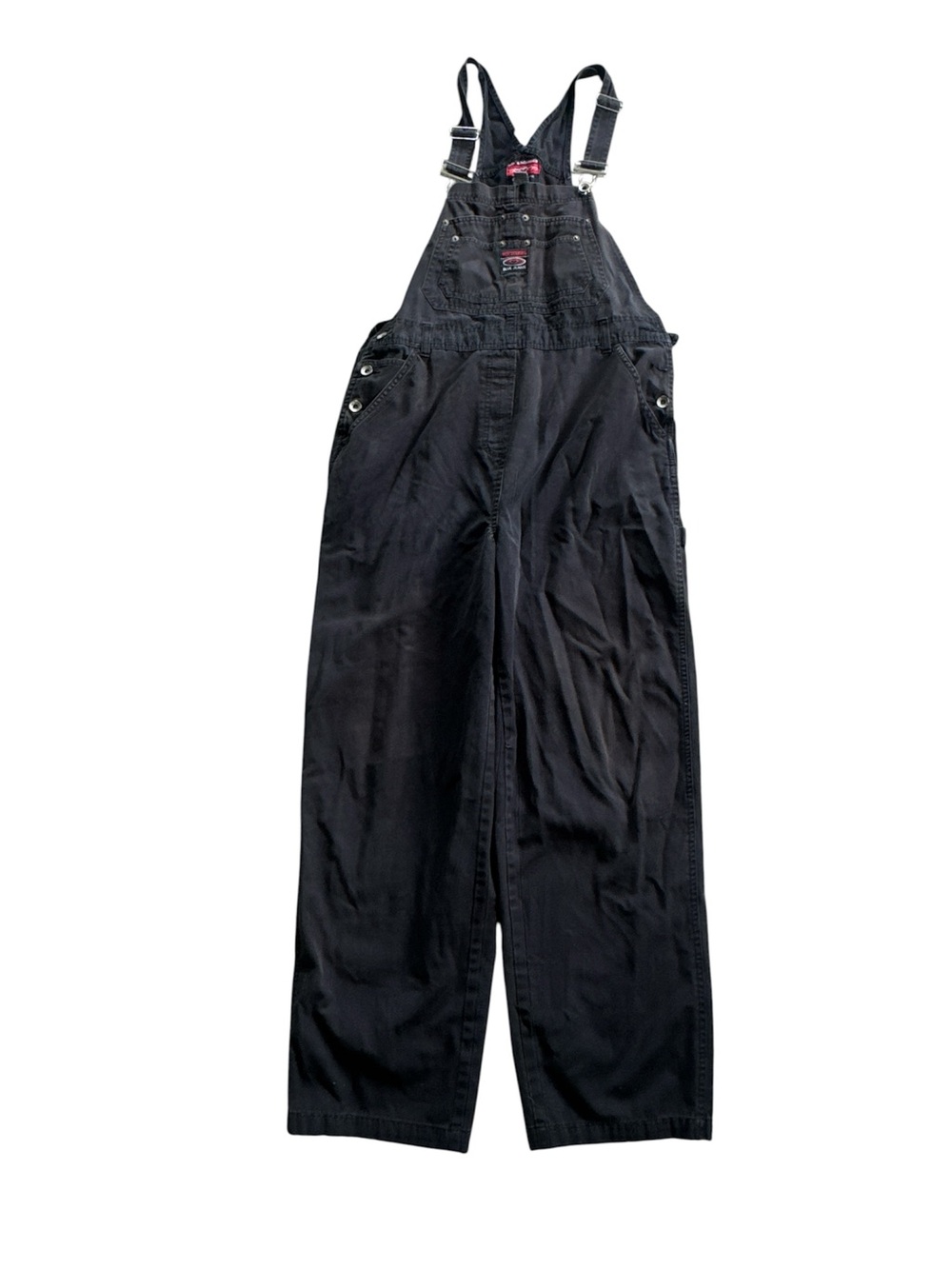 Vintage no excuses Black Cotton Overalls with Chest Pocket size lg